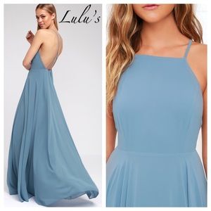 Lulu’s Mythical Kind of Love Slate Blue Maxi Dress